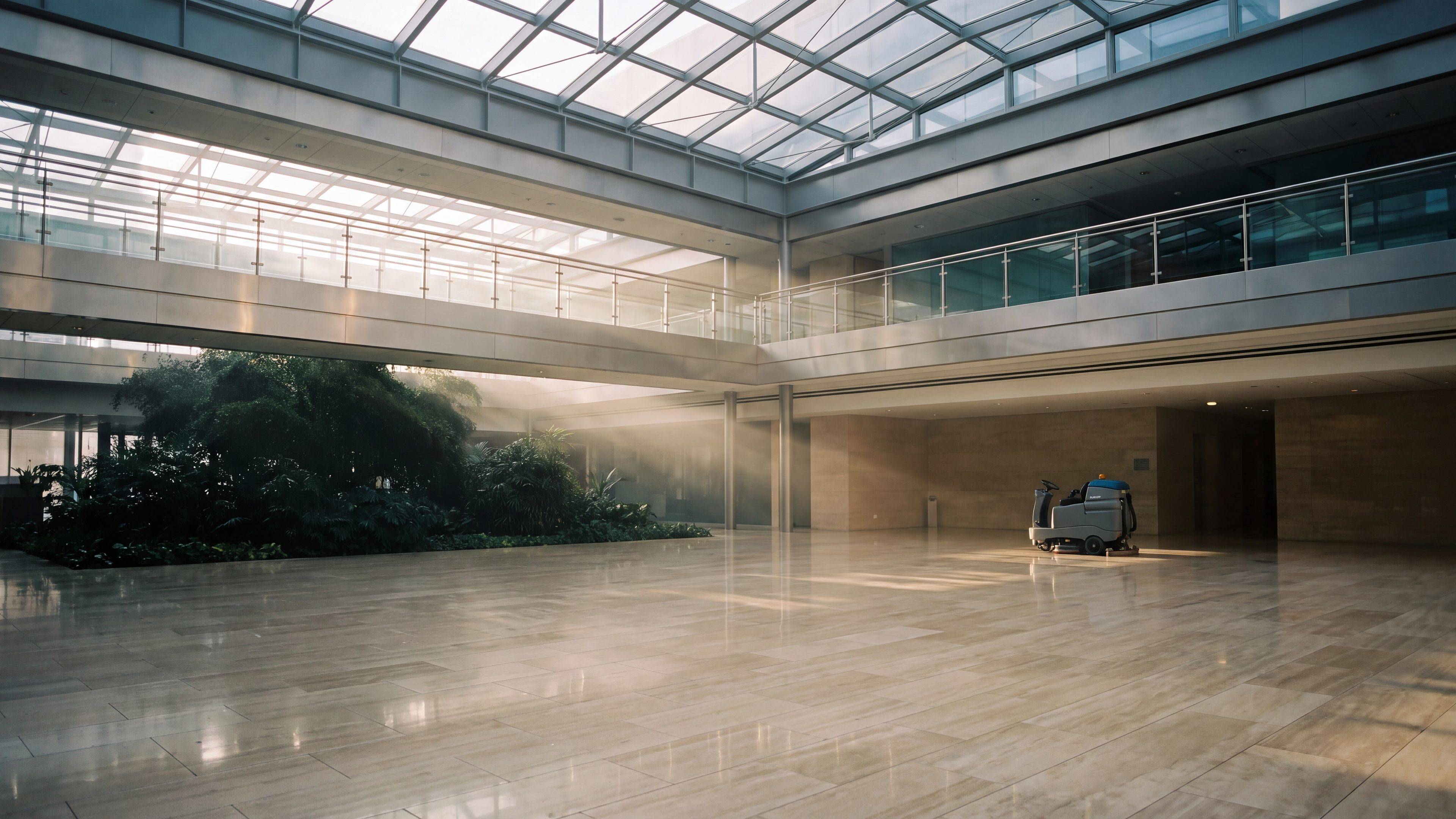 Lichtdurchflutetes Atrium eines Buerogebaeudes
